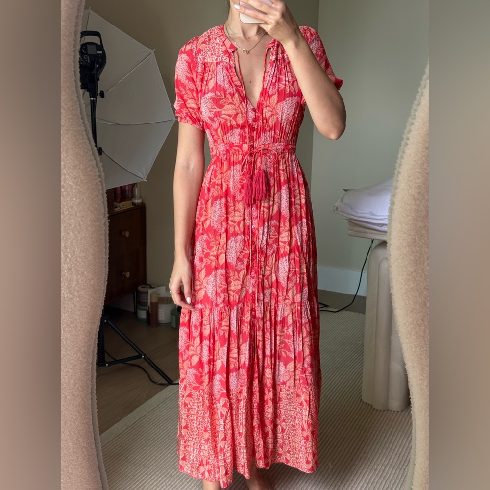 FINAL SALE Elan - Coral and White Floral Dress